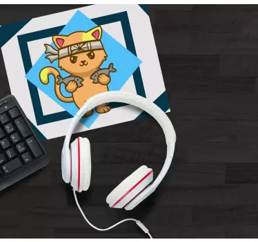 Anime muismat schattige kattenstrijder - TenStickers