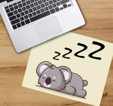 Anime muismat slaapende koala illustratie - TenStickers