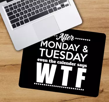 Citaat muismat Grappige woordspeling wtf - TenStickers