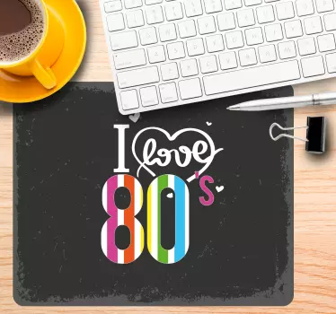 Citaat muismat kleurrijke 80's liefde - TenStickers