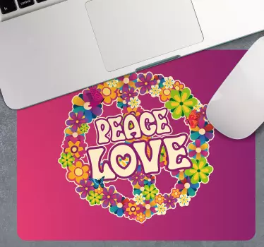 Citaat muismat kleurrijke bloemen vrede - TenStickers