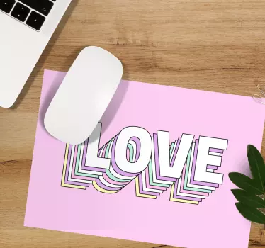 Citaat muismat kleurrijke liefde typografie - TenStickers