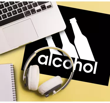 Citaat muismat met alcoholflessen afbeelding - TenStickers