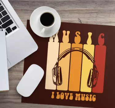 Citaat muismat met muziek hoofdtelefoon ontwerp - TenStickers