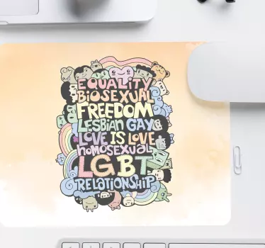 Citaat muismat omarmen van liefde gelijkheid - TenStickers