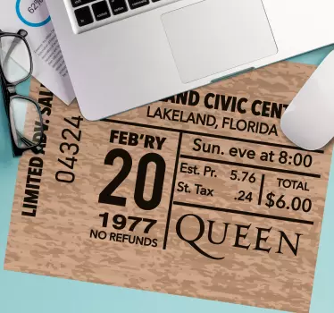 Citaat muismat vintage evenement ticket - TenStickers