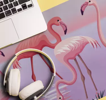 Elegante flamingobijeenkomst originele muismat - TenStickers