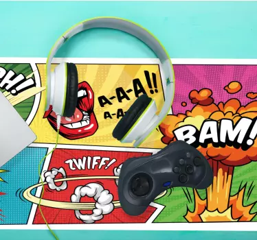 Gaming muismat comic explosie kunst - TenStickers