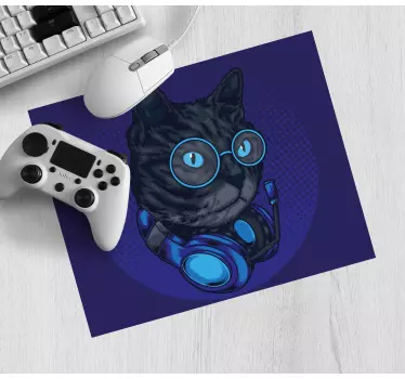 Gaming muismat cool cat koptelefoon - TenStickers