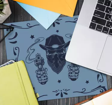 Gaming muismat cowboy gunslinger illustratie - TenStickers