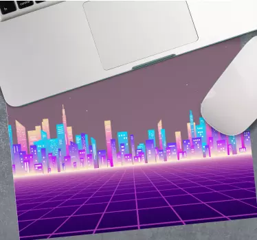 Gaming muismat futuristisch stadslandschap uitzicht - TenStickers