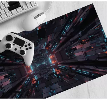 Gaming muismat futuristische technologische diepte - TenStickers