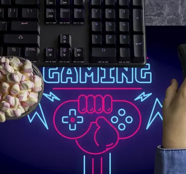 Gaming muismat Gaming-logo met neonlichten - TenStickers