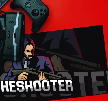 Gaming muismat gestileerd schietpersonage - TenStickers
