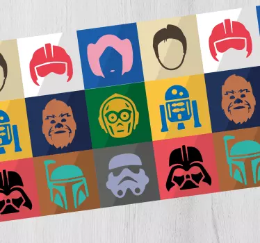 Gaming muismat iconische karakterportretten - TenStickers