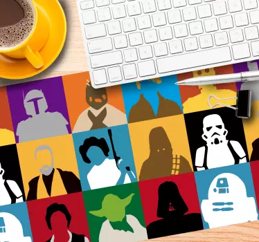 Gaming muismat karakter silhouetten collage - TenStickers