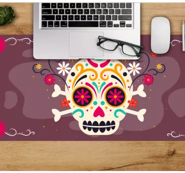 Gaming muismat kleurrijk doodskoppatroon - TenStickers