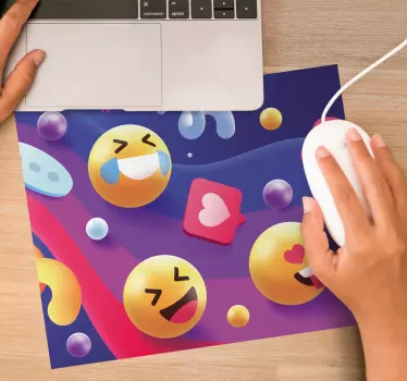 Gaming muismat kleurrijke emoji collectie - TenStickers