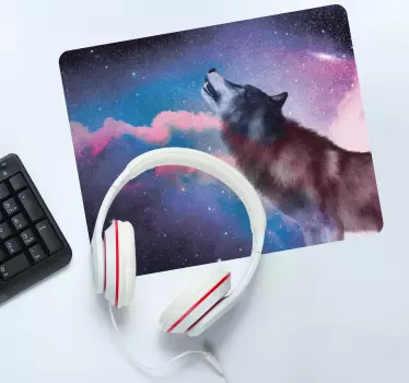 Gaming muismat majestueuze wolf huilend - TenStickers