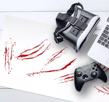 Gaming muismat met fierce scratch patroon - TenStickers