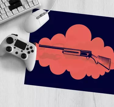 Gaming muismat met gestileerde geweillustratie - TenStickers