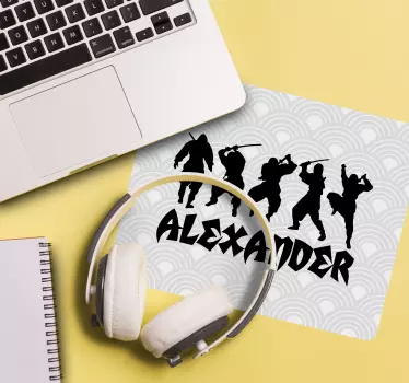 Gaming muismat ninja silhouetten weergave - TenStickers