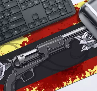 Gaming muismat revolver met rozen - TenStickers