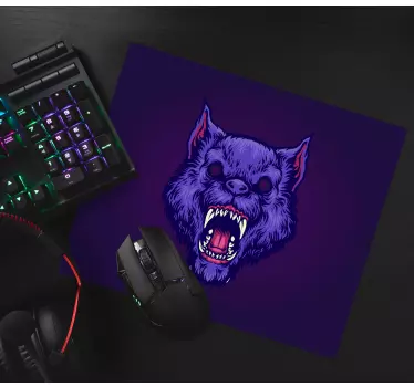 Gaming muismat woelferocious hoofd - TenStickers