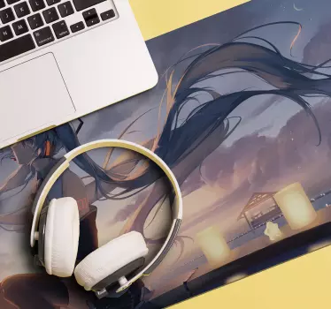 XXL Muismat anime Anime gamer meisje - TenStickers