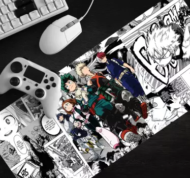XXL Muismat anime Zwart-witte manga karakters - TenStickers