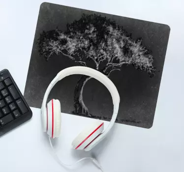 Originele muismat artistieke boom silhouet - TenStickers