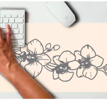 Originele muismat bloeiende orchideeën patronen - TenStickers