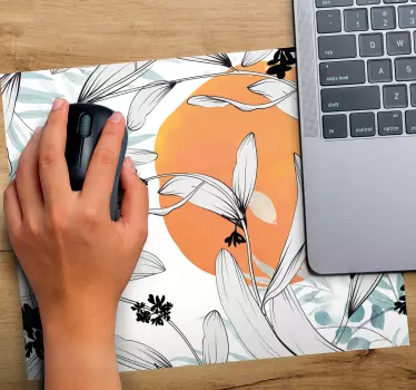 Originele muismat botanisch blad motief - TenStickers