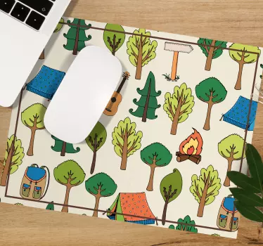 Originele muismat camping scène elementen - TenStickers