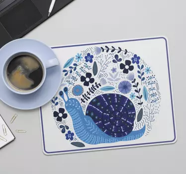 Originele muismat charmante flora slak - TenStickers