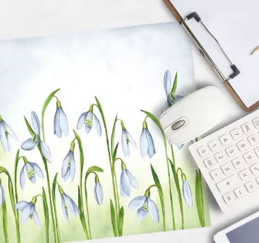Originele muismat elegant sneeuwklokjes arrangement - TenStickers