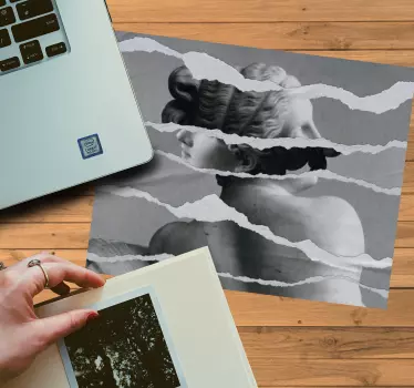 Originele muismat gescheurde portretcompositie - TenStickers