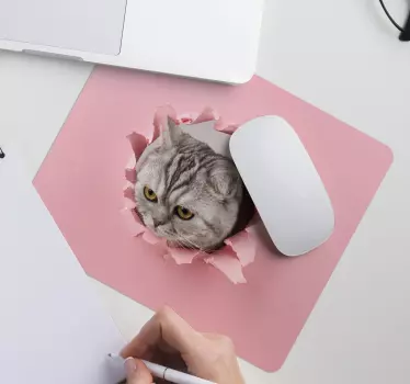 Originele muismat kat breekt door - TenStickers
