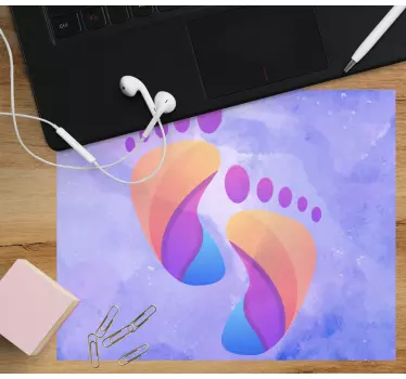 Originele muismat kleurrijke voetafdruk kunst - TenStickers