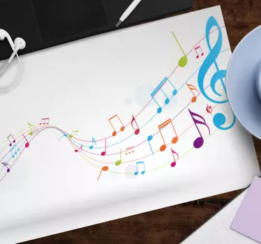 Originele muismat kleurvolle muzikale noten - TenStickers