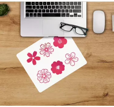Originele muismat met bloeiende bloemenmotief - TenStickers