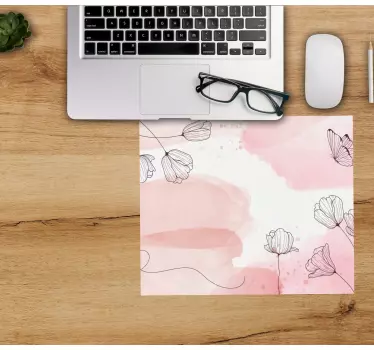 Originele muismat met bloemen aquarel patroon - TenStickers