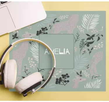 Originele muismat met bloemen en dierenpatroon - TenStickers