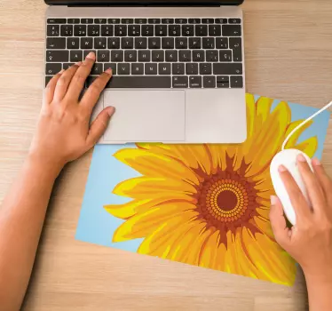 Originele muismat met helder zonnebloem motief - TenStickers