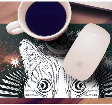 Originele muismat met hemelse kattenillustratie - TenStickers