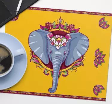 Originele muismat met levendige olifantenillustratie - TenStickers