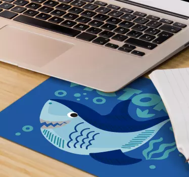 Originele muismat met speels haai ontwerp - TenStickers