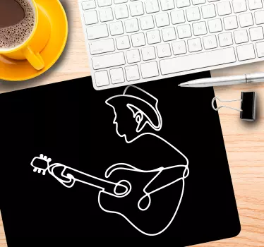 Originele muismat muzikant met gitaar - TenStickers
