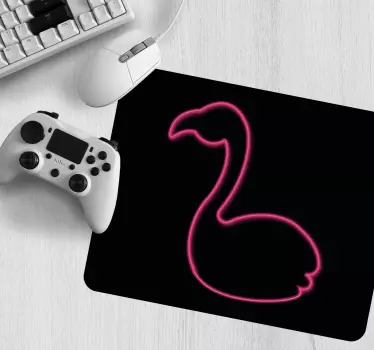 Originele muismat neon flamingo silhouet - TenStickers