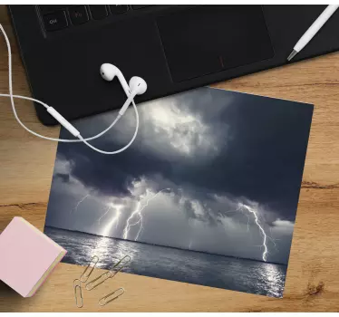 Originele muismat onweersbui boven de oceaan - TenStickers